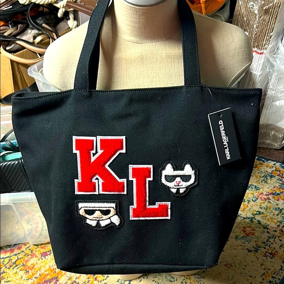 Karl Lagerfeld Black Tote Bag l
Letterman Year Book Style Patches - Picture 1 of 4